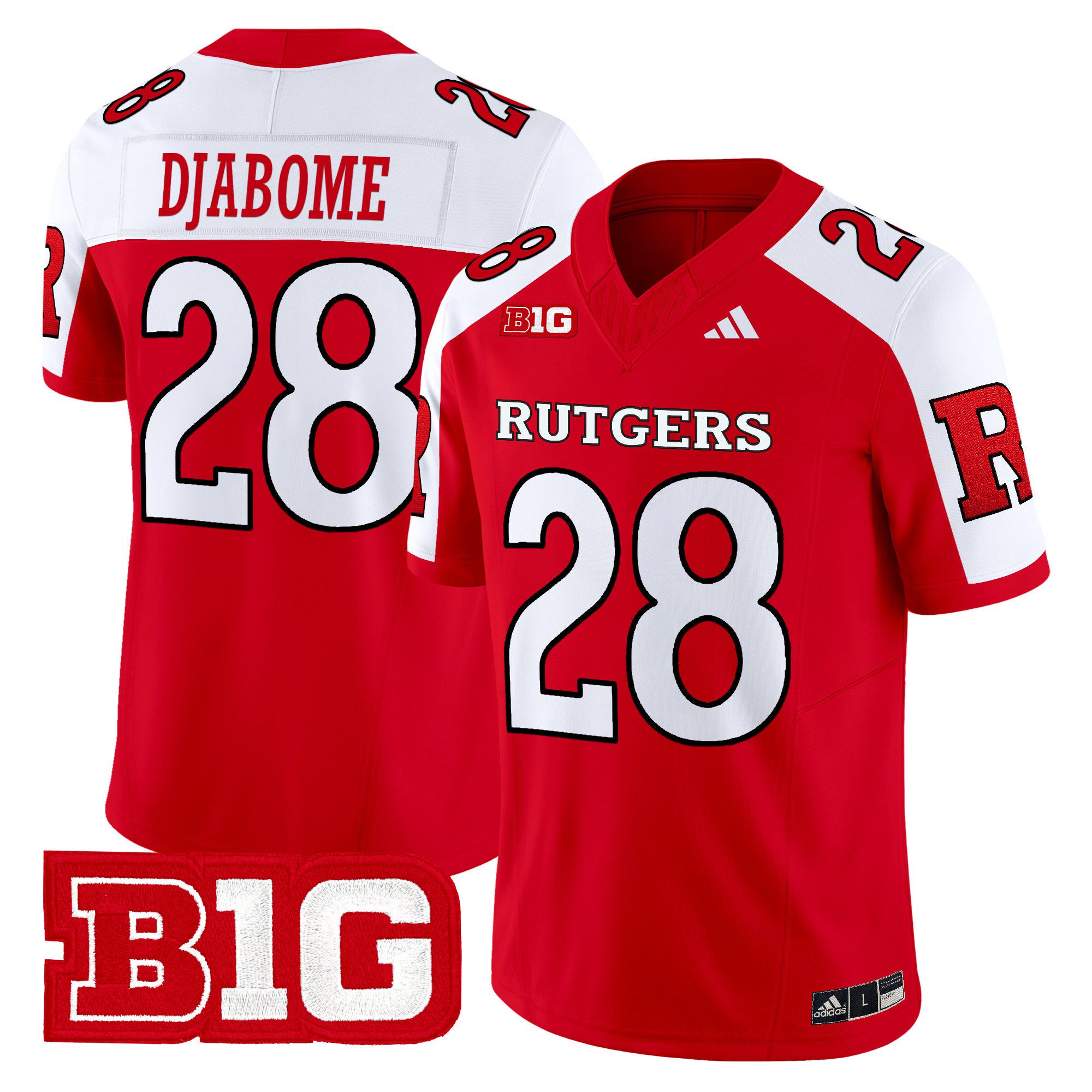 Men Rutgers Scarlet Knights #28 Djabome Red 2024 Vapor Limited NCAA Jersey->ncaa teams->NCAA Jersey
